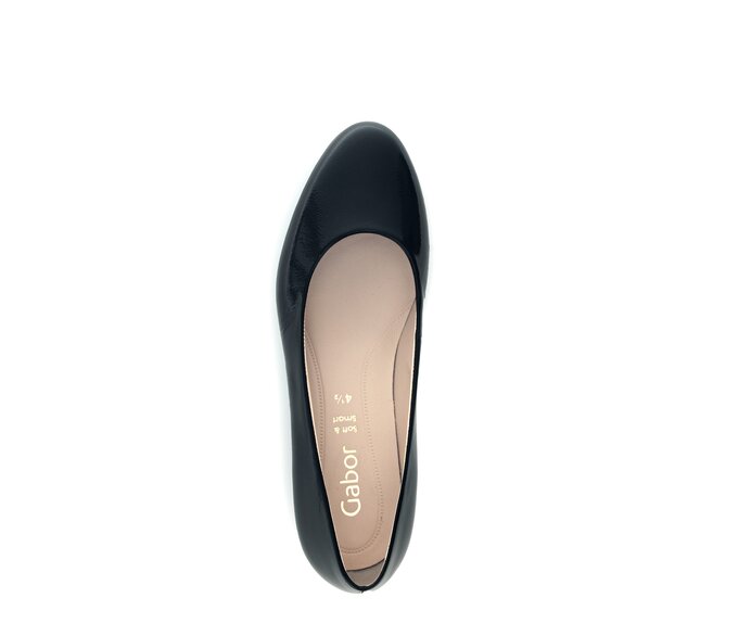 Gabor Damen  Eleganter Pumps Schwarz - Lackleder