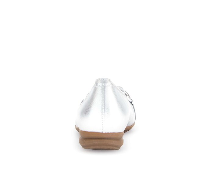 Gabor Damen  Sportliche Ballerina Silber - Effektleder