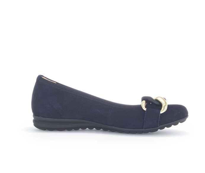 Gabor Damen  Sportliche Ballerina Blau - Rauleder