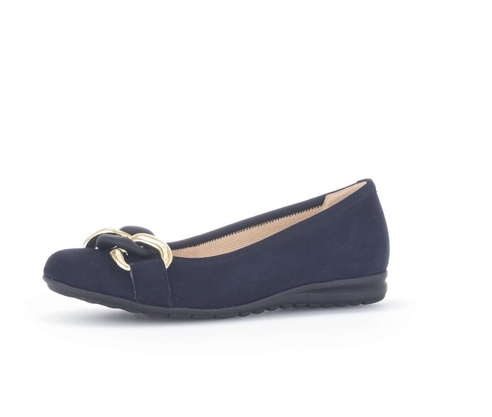 Gabor Damen  Sportliche Ballerina Blau - Rauleder