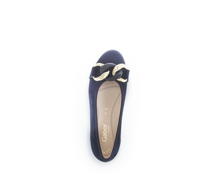 Gabor Damen  Sportliche Ballerina Blau - Rauleder