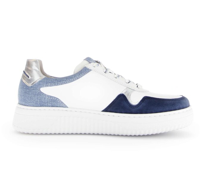 Gabor Damen  Sneaker Low Blau - Materialmix Leder