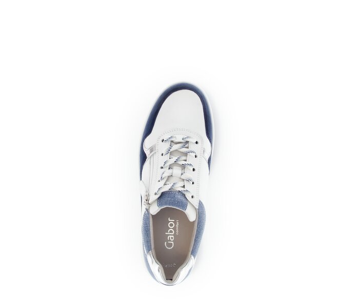 Gabor Damen  Sneaker Low Blau - Materialmix Leder