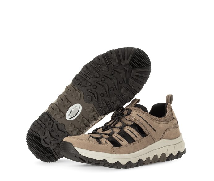 Gabor Herren Rollingsoft Sneaker Low Beige - Materialmix Leder/Textil