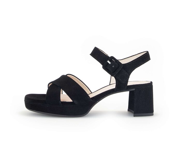 Gabor Damen Plateau Sandale Schwarz - Rauleder