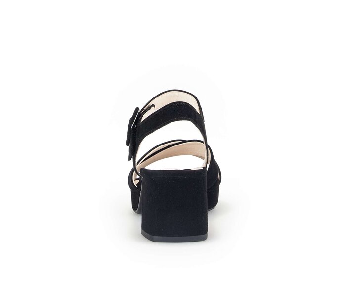 Gabor Damen  Plateau Sandale Schwarz - Rauleder