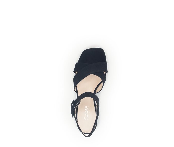 Gabor Damen  Plateau Sandale Schwarz - Rauleder