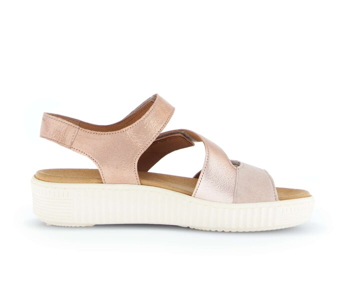 Gabor Damen  Plateau Sandale Rosa - Materialmix Leder