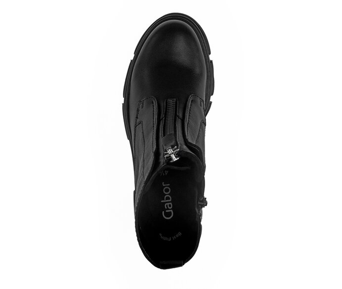 Gabor Damen  Sportliche Stiefelette Schwarz - Glattleder