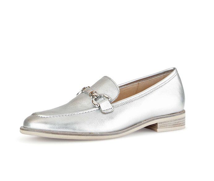 Gabor Damen  Slipper Silber - Effektleder