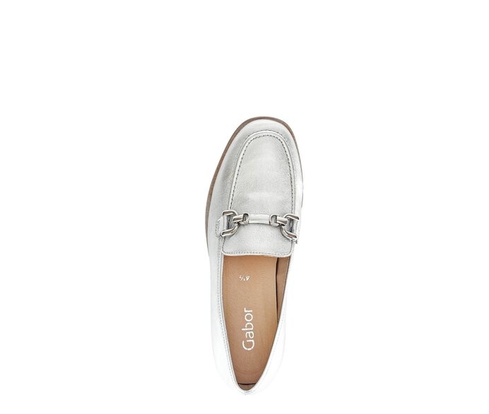 Gabor Damen  Slipper Silber - Effektleder
