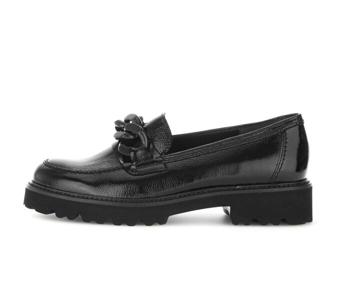 Gabor Damen Loafer Schwarz - Lackleder