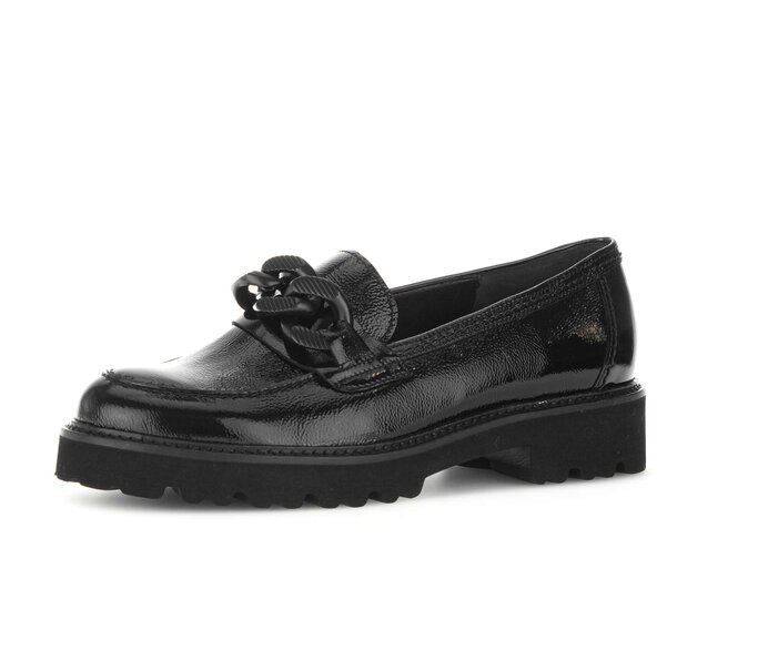 Gabor Damen  Loafer Schwarz - Lackleder