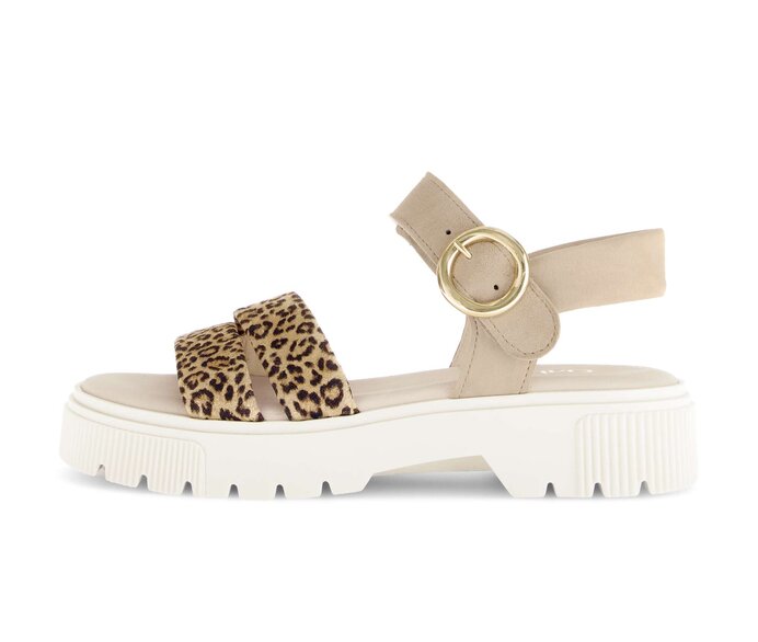 Gabor Damen Riemchensandale Beige - Rauleder