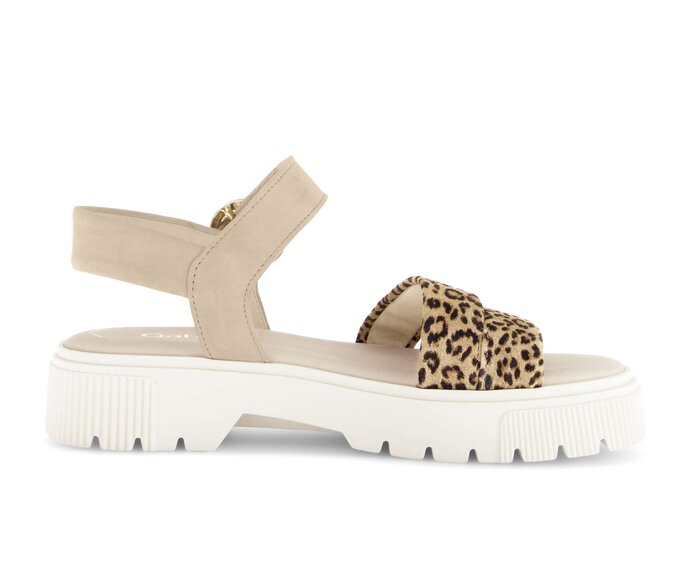 Gabor Damen  Riemchensandale Beige - Rauleder