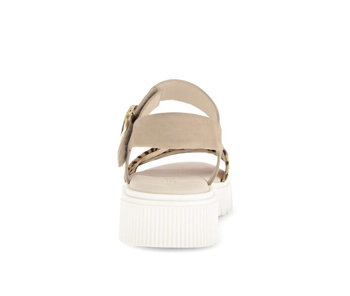 Gabor Damen  Riemchensandale Beige - Rauleder