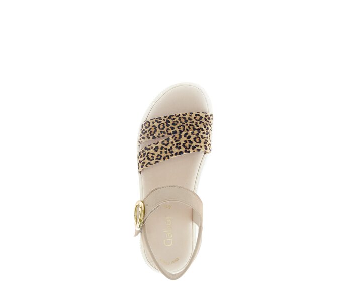 Gabor Damen  Riemchensandale Beige - Rauleder