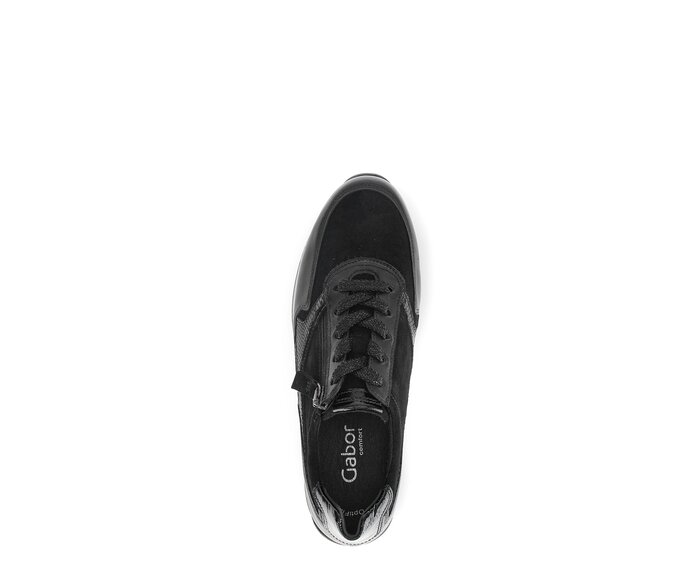 Gabor Damen  Sneaker Low Schwarz - Materialmix Leder