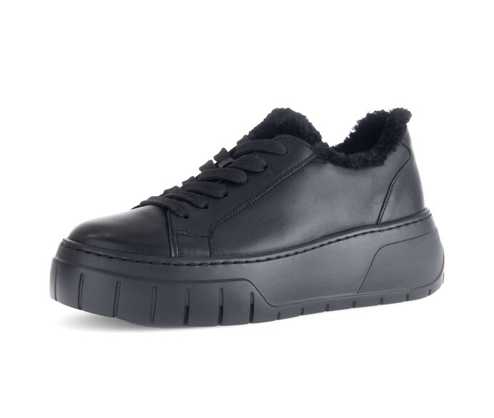 Gabor Damen  Sneaker Low Schwarz - Materialmix Leder/Lederimitat