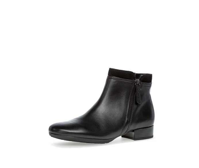 Gabor Damen  Sportliche Stiefelette Schwarz - Glattleder