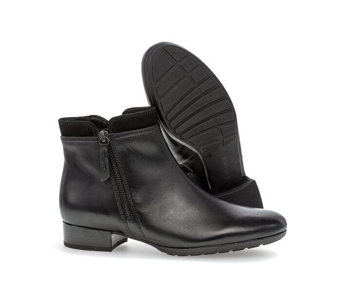 Gabor Damen  Sportliche Stiefelette Schwarz - Glattleder