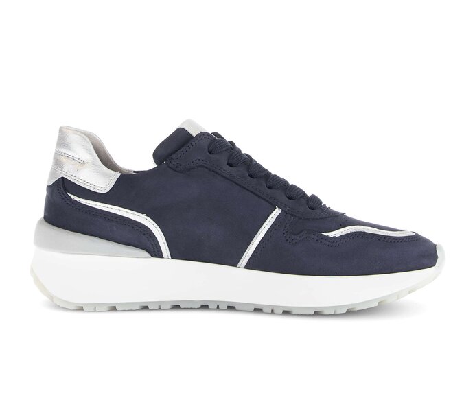Gabor Damen  Sneaker Low Blau - Materialmix Leder