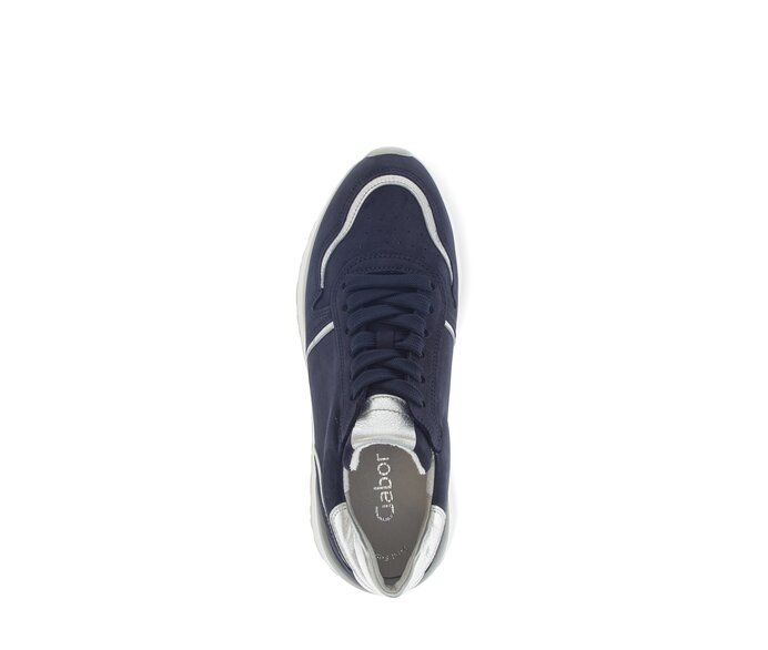 Gabor Damen  Sneaker Low Blau - Materialmix Leder