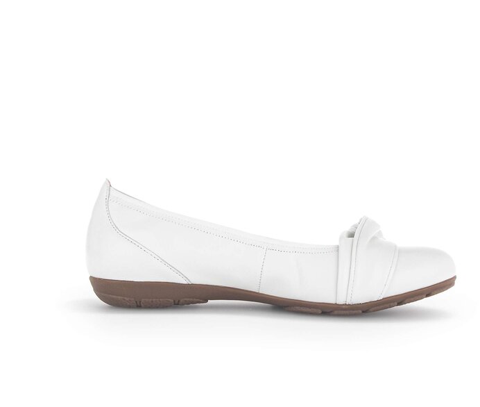 Gabor Damen  Sportliche Ballerina Weiß - Glattleder