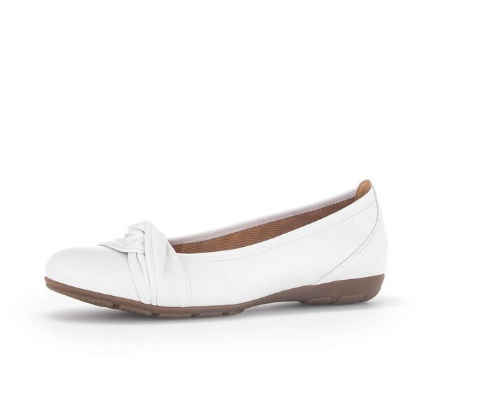 Gabor Damen  Sportliche Ballerina Weiß - Glattleder