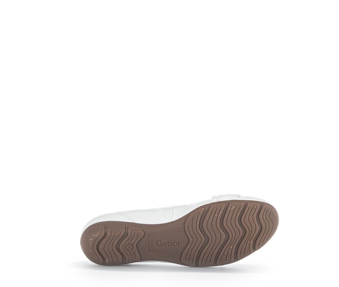 Gabor Damen  Sportliche Ballerina Weiß - Glattleder