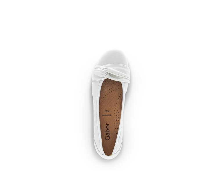 Gabor Damen  Sportliche Ballerina Weiß - Glattleder