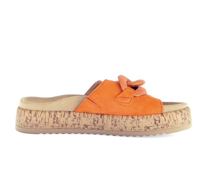 Gabor Damen  Pantolette Orange - Materialmix Leder