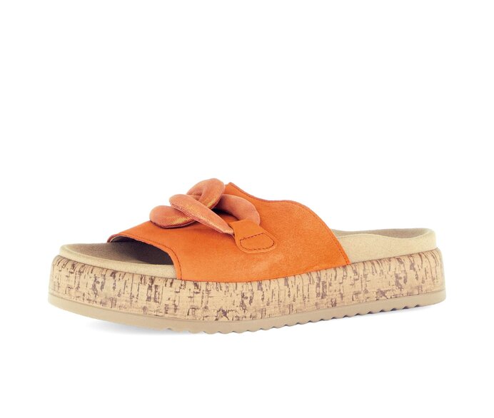 Gabor Damen  Pantolette Orange - Materialmix Leder