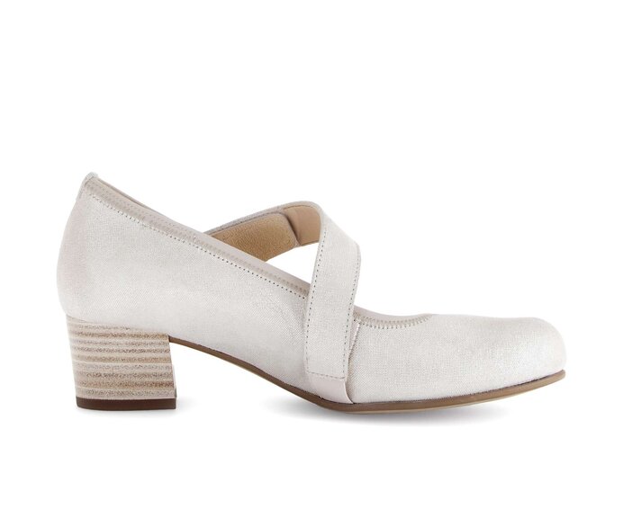 Gabor Damen  Spangenpumps Weiß - Effektleder