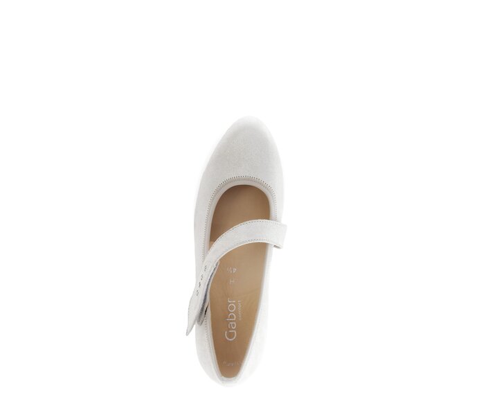 Gabor Damen  Spangenpumps Weiß - Effektleder