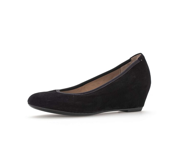 Gabor Damen  Keilpumps Schwarz - Rauleder