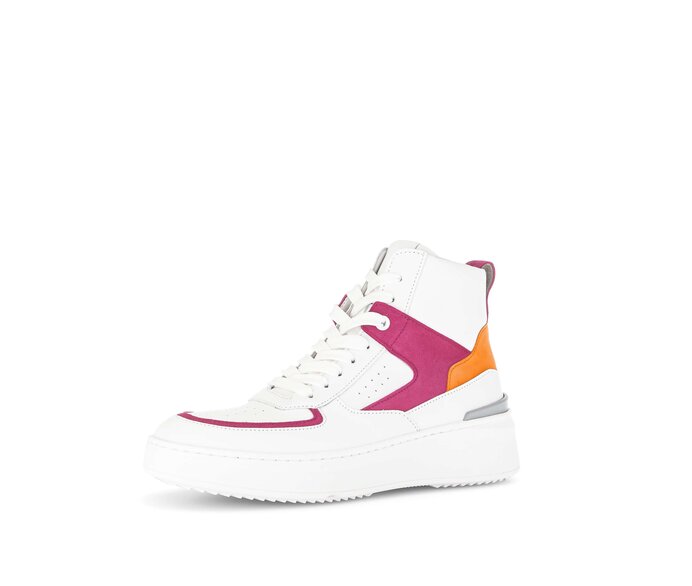 Gabor Damen  Sneaker High Weiß - Materialmix Leder