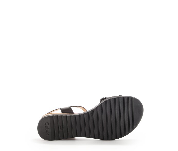 Gabor Damen  Keilsandalette Schwarz - Glattleder