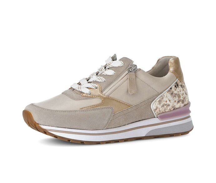 Gabor Damen  Sneaker Low Beige - Materialmix Leder