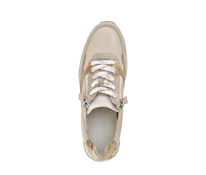 Gabor Damen  Sneaker Low Beige - Materialmix Leder