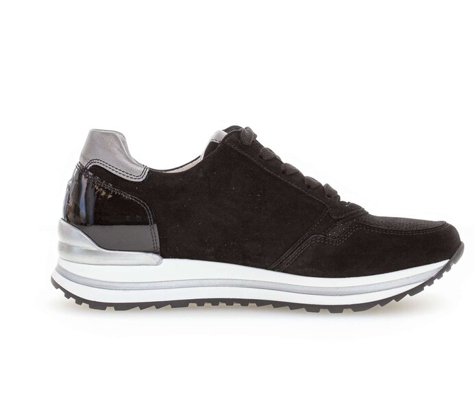 Gabor Damen  Sneaker Low Schwarz - Materialmix Leder