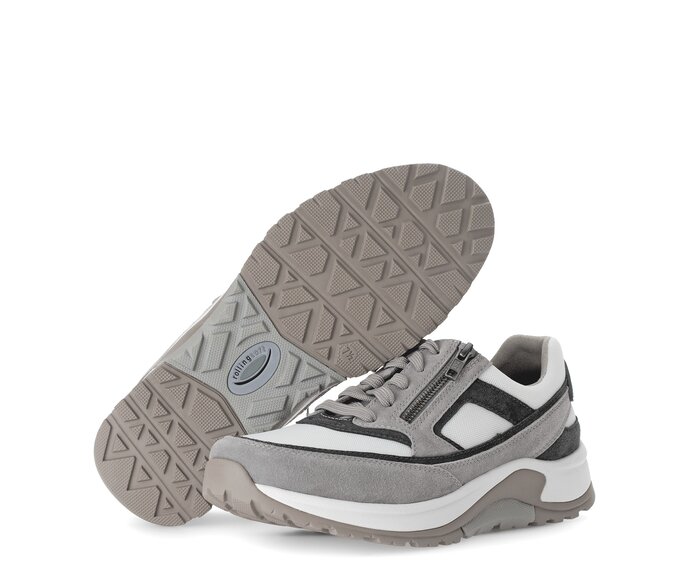 Gabor Herren Rollingsoft Sneaker Low Grau - Materialmix Leder/Textil