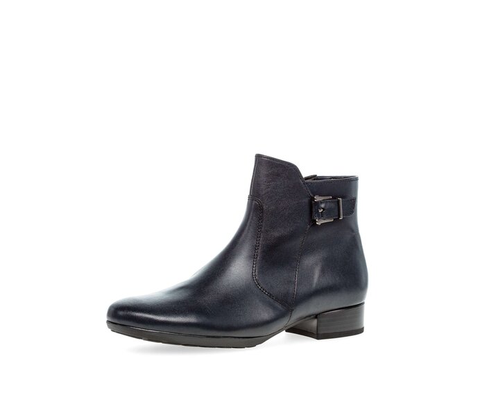 Gabor Damen  Sportliche Stiefelette Blau - Glattleder