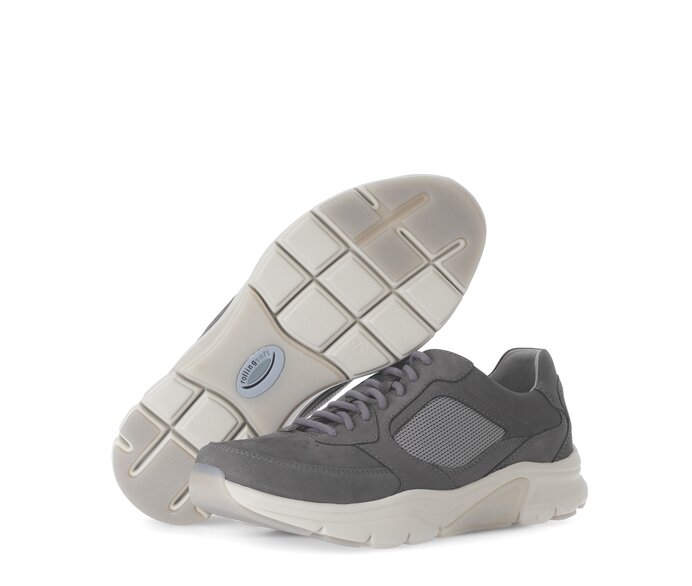 Gabor Herren Rollingsoft Sneaker Low Grau - Materialmix Leder/Textil
