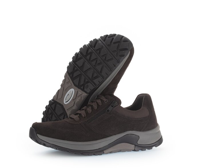 Gabor Herren Rollingsoft Sneaker Low Braun - Materialmix Leder/Textil