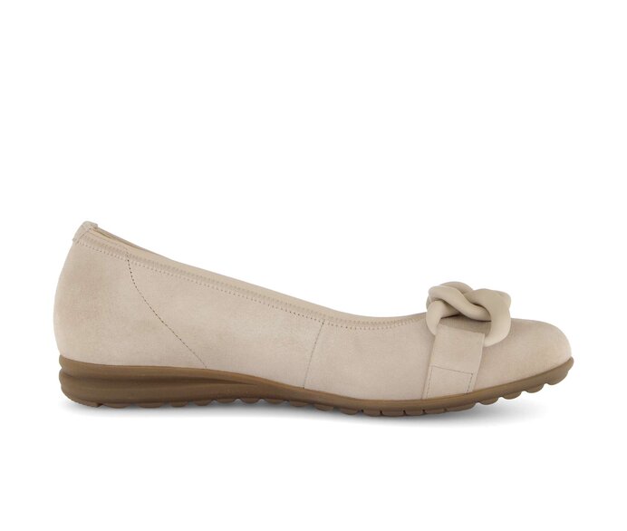 Gabor Damen  Sportliche Ballerina Beige - Rauleder