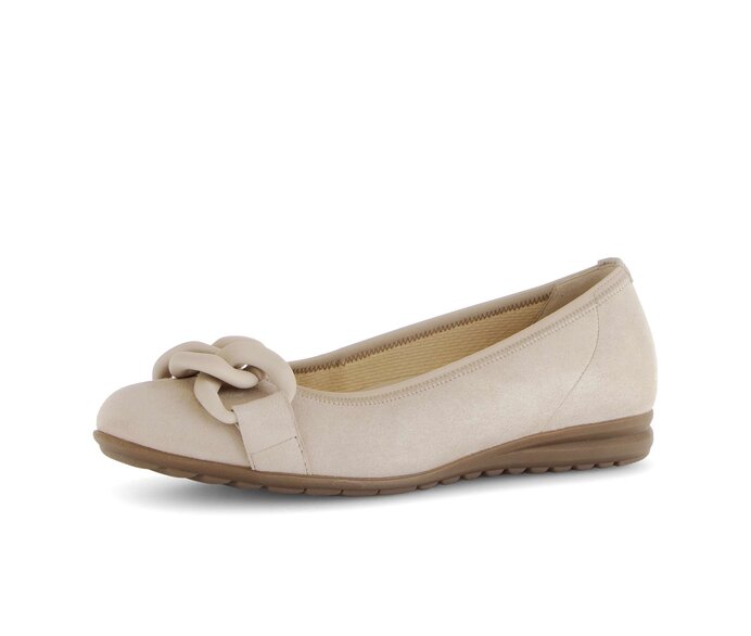 Gabor Damen  Sportliche Ballerina Beige - Rauleder