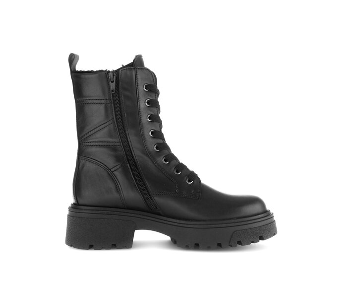 Gabor Damen  Schnürstiefelette Schwarz - Glattleder