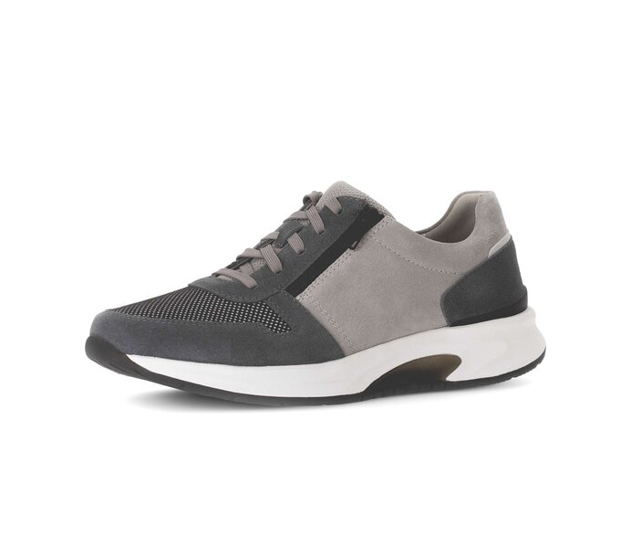 Gabor Herren Rollingsoft Sneaker Low Grau - Materialmix Leder/Textil