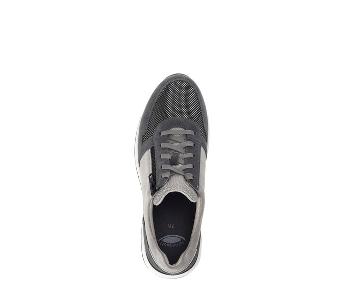 Gabor Herren Rollingsoft Sneaker Low Grau - Materialmix Leder/Textil